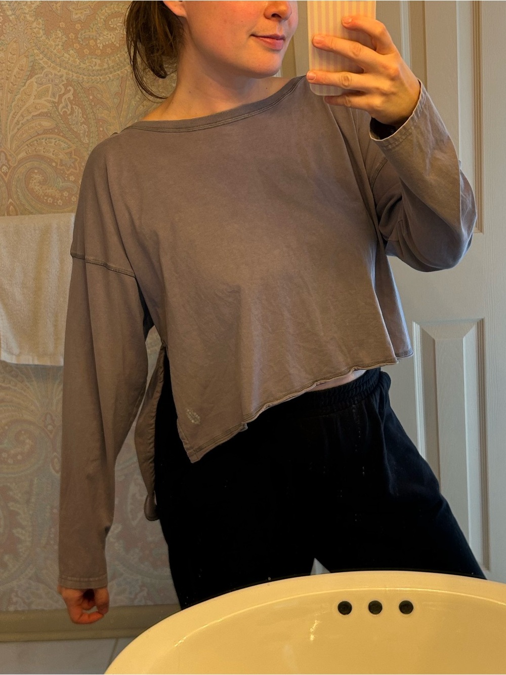 Free People Movement XS Long Sleeve High low Tee